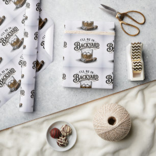 Ich werde im Hinterhof sein Lustiger Bourbon-Zigar Geschenkpapier