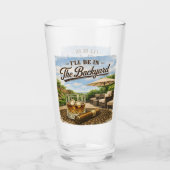 Ich werde im Hinterhof sein Lustiger Bourbon-Zigar Glas (Rückseite)