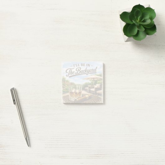 Ich werde im Hinterhof sein Lustiger Bourbon-Zigar Post-it Klebezettel (Büro)