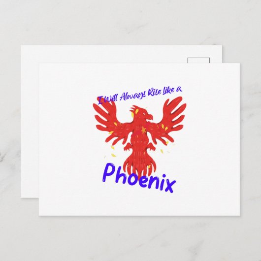 Ich werde immer aufstehen wie ein Phönix Postkarte (Vorne/Hinten)