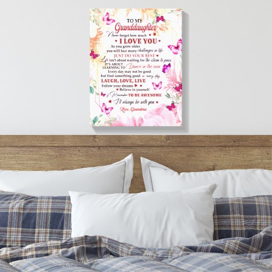 Ich werde immer bei dir sein, zu meiner Enkelin Leinwanddruck (Insitu (Schlafzimmer))