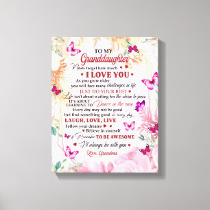 Ich werde immer bei dir sein, zu meiner Enkelin Leinwanddruck