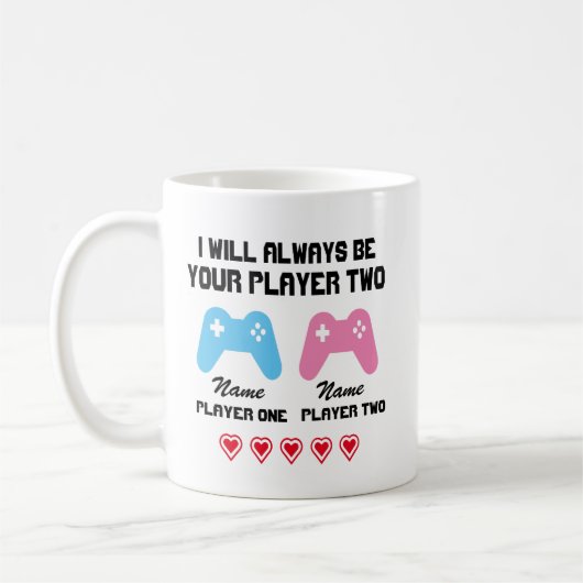 Ich werde immer Ihr Spieler zwei personalisierte M Kaffeetasse (Links)