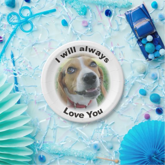 Ich werde immer Liebe Sie Beagle-Papierplatte Pappteller (Party)