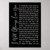 Ich werde immer Liebe Sie Schwarz-Script-Song Lyri Poster (Vorne)