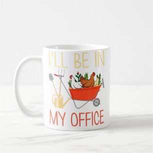 Ich werde in meinem Büro Gartenarbeit machen und H Kaffeetasse