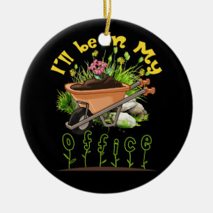 Ich werde in meinem Büro sein, im Rollstuhlgarten Keramik Ornament