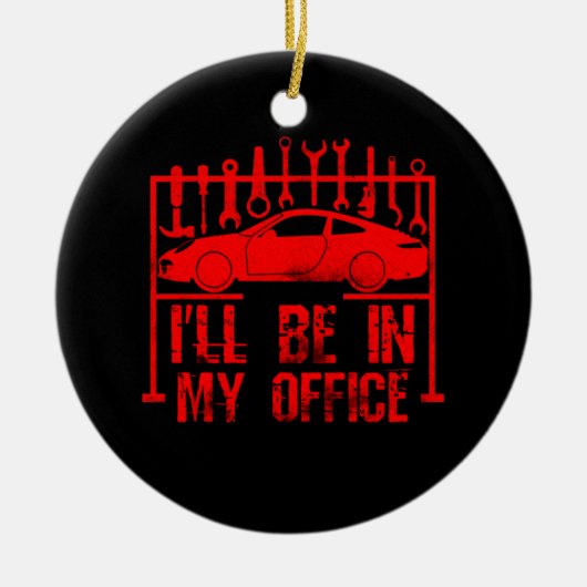 Ich werde in meinem Büro sein Keramik Ornament (Vorne)