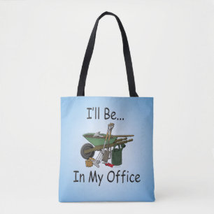 Ich werde in meinem Bürogarten sein Tasche