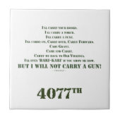 Ich werde keine Waffe tragen Fliese (Vorderseite)