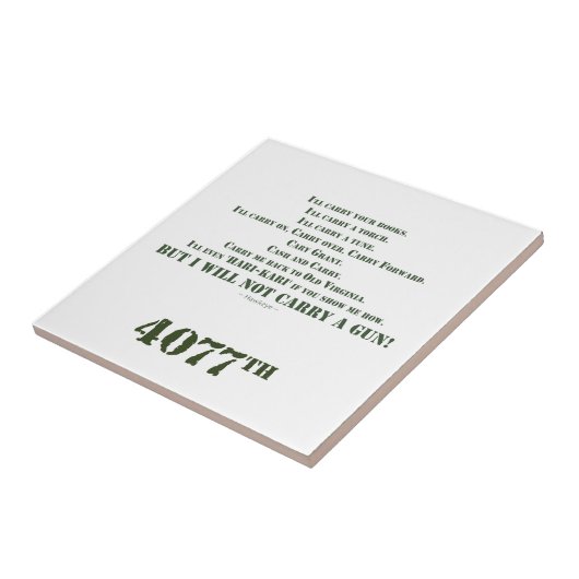 Ich werde keine Waffe tragen Fliese (Seite)