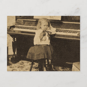 Ich werde keine weitere Minute üben Vintage Stereo Postkarte