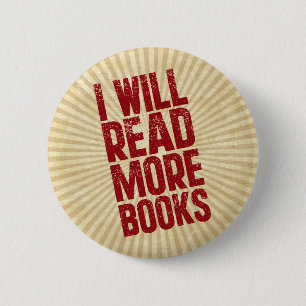 Ich werde mehr Bücher lesen Button