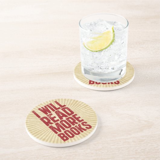 Ich werde mehr Bücher lesen Getränkeuntersetzer (Seite)