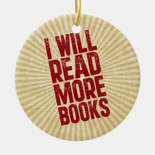 Ich werde mehr Bücher lesen Keramikornament (Vorne)