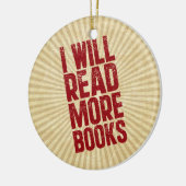 Ich werde mehr Bücher lesen Keramikornament (Links)