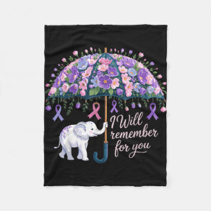 Ich werde mich für Purple Elephant Alzheimer erinn Fleecedecke