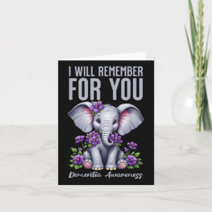 Ich werde mich für Sie Demenz Awareness Elephan Karte