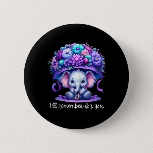 Ich werde mich für Sie Violetter Elefant Heimerhei Button (Vorderseite)