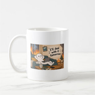 Ich werde mich morgen darum kümmern – Lustige Prok Kaffeetasse