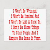 Ich werde mich nicht verletzen, ich werde nicht is postkarte (Vorderseite)