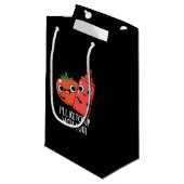 Ich werde mit dir Funny Food Pun Dark BG ketchup Kleine Geschenktüte (Vorderseite Schrägansicht)