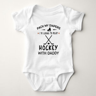 Ich werde mit Papa Hockey spielen - Hockey Fan Baby Strampler