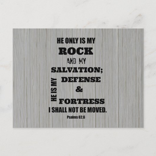 Ich werde nicht bewegt Bibelverse Postkarte (Vorderseite)