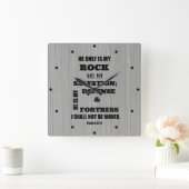 Ich werde nicht bewegt Bibelverse Quadratische Wanduhr (Zuhause)