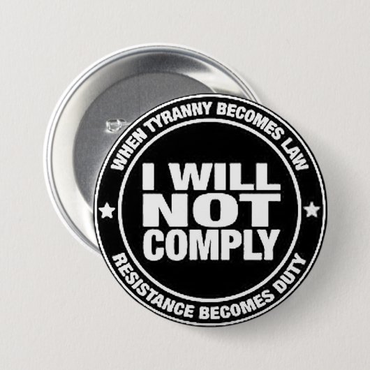 Ich werde nicht gehorchen button (Vorne & Hinten)