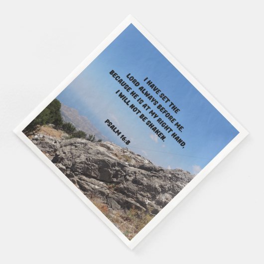 Ich werde nicht geschüttelt werden Psalm 16:8 Bibe Serviette (Ecke)