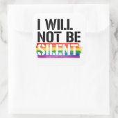 Ich werde nicht schweigen quadratischer aufkleber (Tasche)