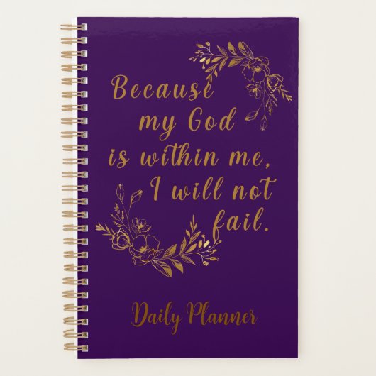 "Ich werde nicht Versagt" Lila 5,5" x 8,5 Planer (Vorderseite)