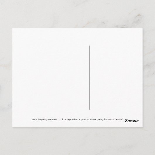 "Ich werde nicht warten" Postkarte (Rückseite)