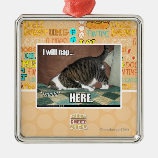 Ich werde Nickerchen hier Silbernes Ornament (Vorne)