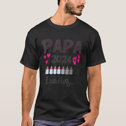 Ich Werde Papa Loading 2024 Baby Announcement Girl T-Shirt (Vorderseite)