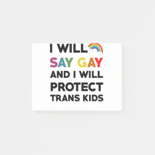 Ich werde schwul sagen und ich werde trans Kinder  Post-it Klebezettel