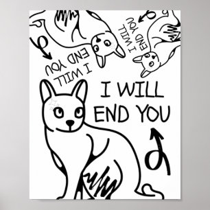 Ich werde Sie beenden, Gamer Funny Minimal Niedlic Poster