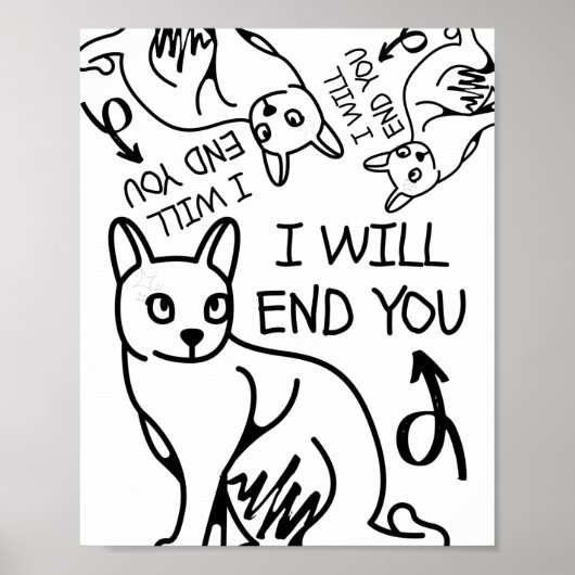 Ich werde Sie beenden, Gamer Funny Minimal Niedlic Poster (Vorne)
