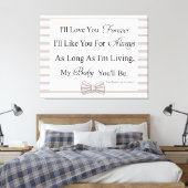 Ich werde Sie für immer Liebe Baby Quote Canvas Pr Leinwanddruck (Insitu (Schlafzimmer))