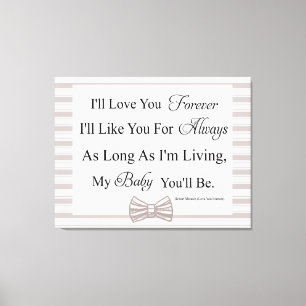 Ich werde Sie für immer Liebe Baby Quote Canvas Pr Leinwanddruck