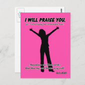 Ich werde Sie loben - Psalm 139:14 Rosa Silhouette Postkarte (Vorne/Hinten)