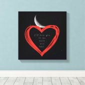 Ich werde Sie zum Mond und zurück Leinwand Liebe (Insitu (Holzboden))