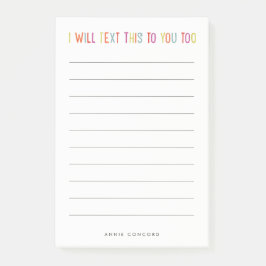 Ich werde Text dieses zu Ihnen zu lustiges Post-it Klebezettel