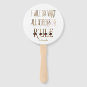 ICH WERDE TUN, WAS ALLE KÖNNEN, DIE REGEL-Monogram Fächer (Vorderseite)