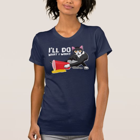 Ich werde tun, was ich lustige Sassy Cat Graphic G T-Shirt (Vorderseite)