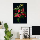 Ich werde überleben Motivations-Kunstprint Grunge Poster (Heimbüro)
