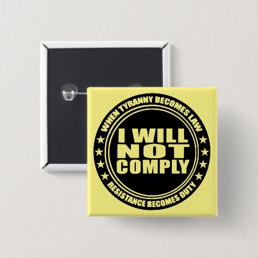 Ich werde #USAPatriotGraphics © nicht einhalten Button (Vorne & Hinten)