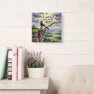 Ich werde Vertrauen haben und keine Angst haben. I Quadratische Wanduhr