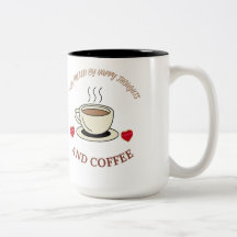 Ich werde von glücklichen Gedanken und Kaffee ange